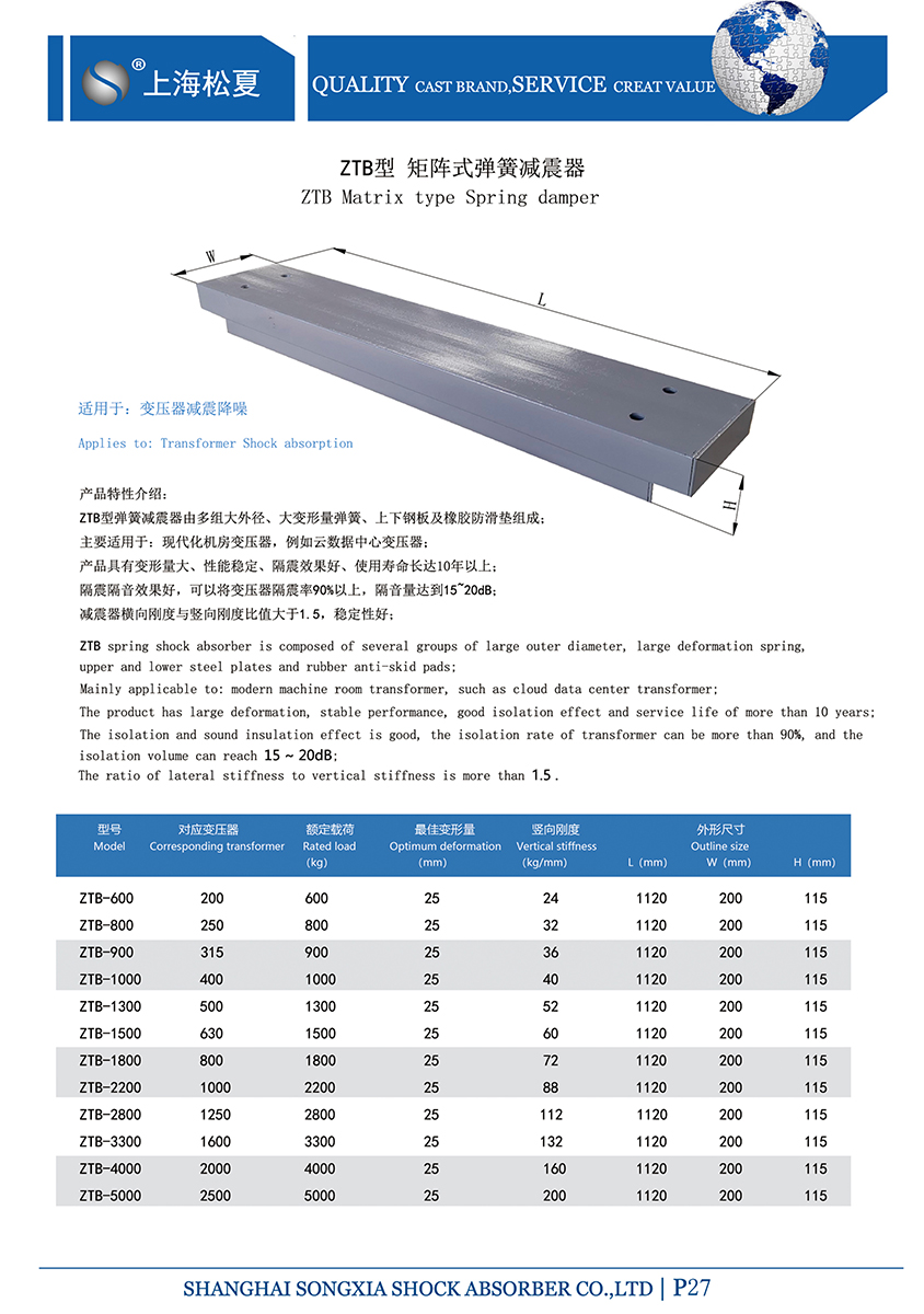 矩陣式<a href='http://m.hongjun368.cn' target='_blank'><u>彈簧減震器</u></a>-變壓器專用