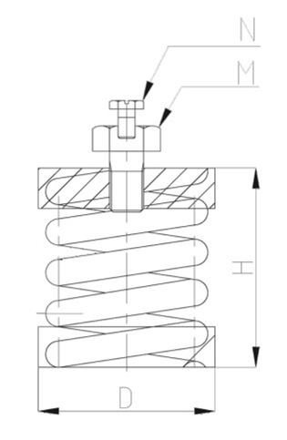 ZTH型<a href='http://m.hongjun368.cn' target='_blank'><u>彈簧減震器</u></a>結構圖